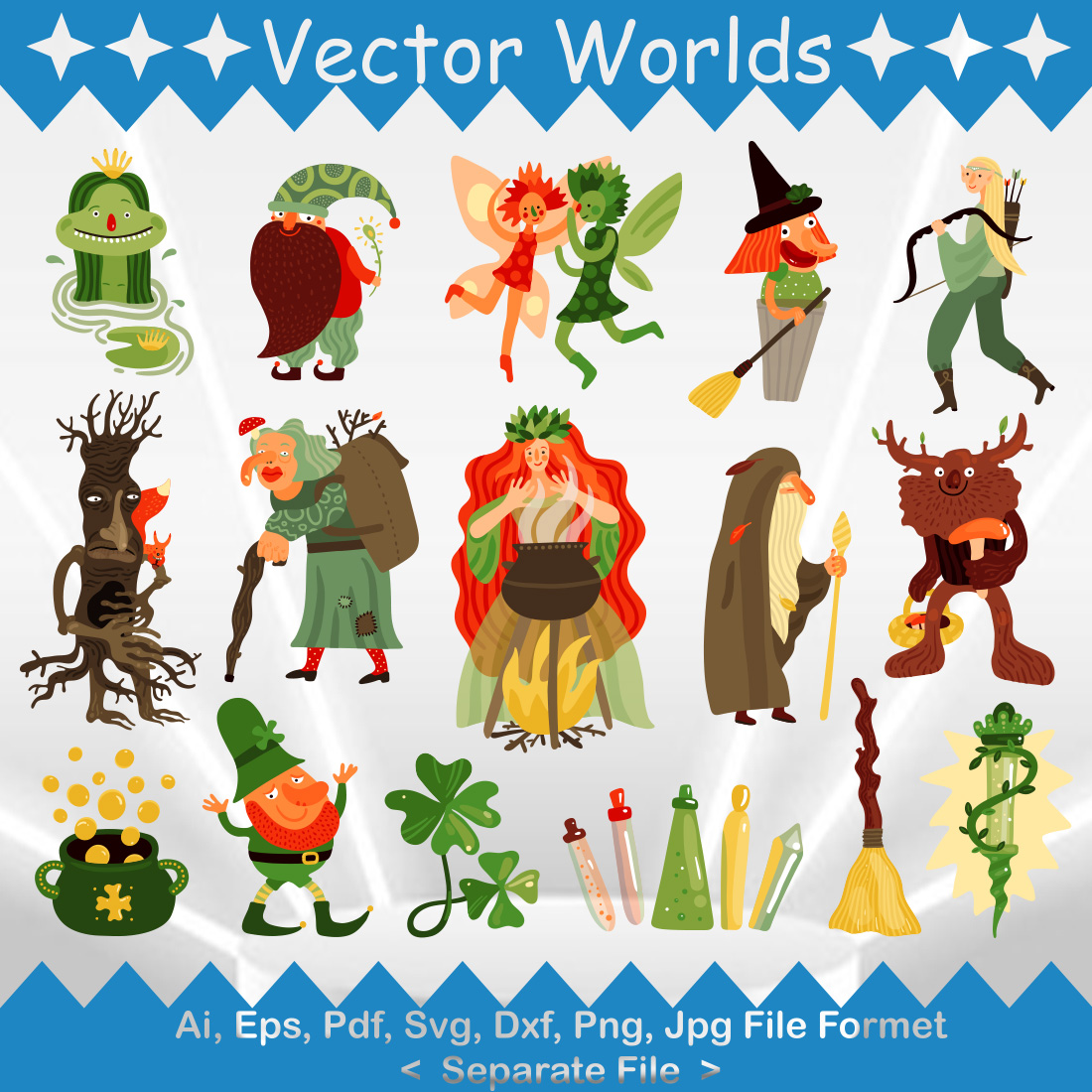 Mythology Fairy SVG Vector Design preview image.