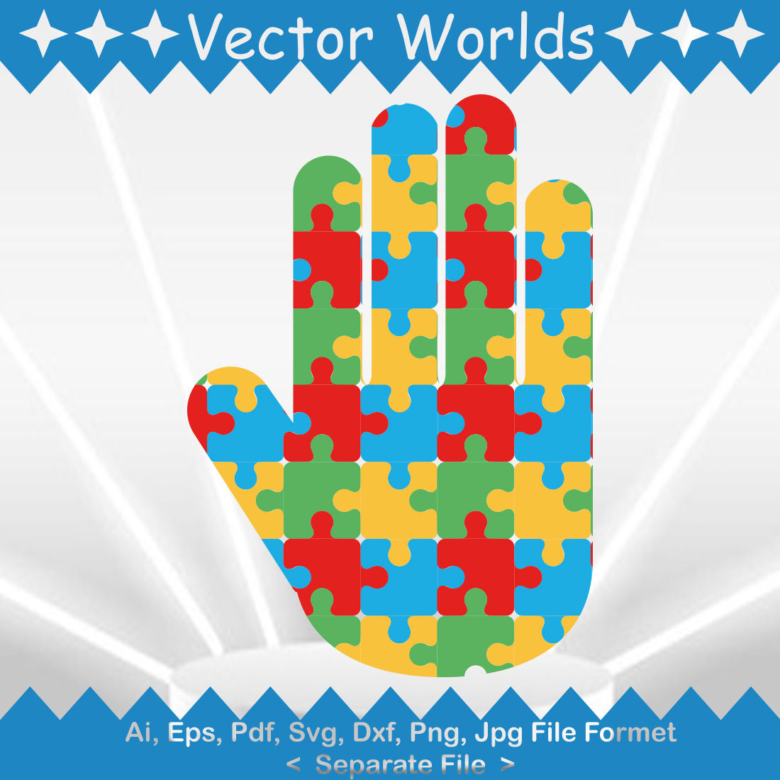 World Autism Awareness Day SVG Vector Design preview image.