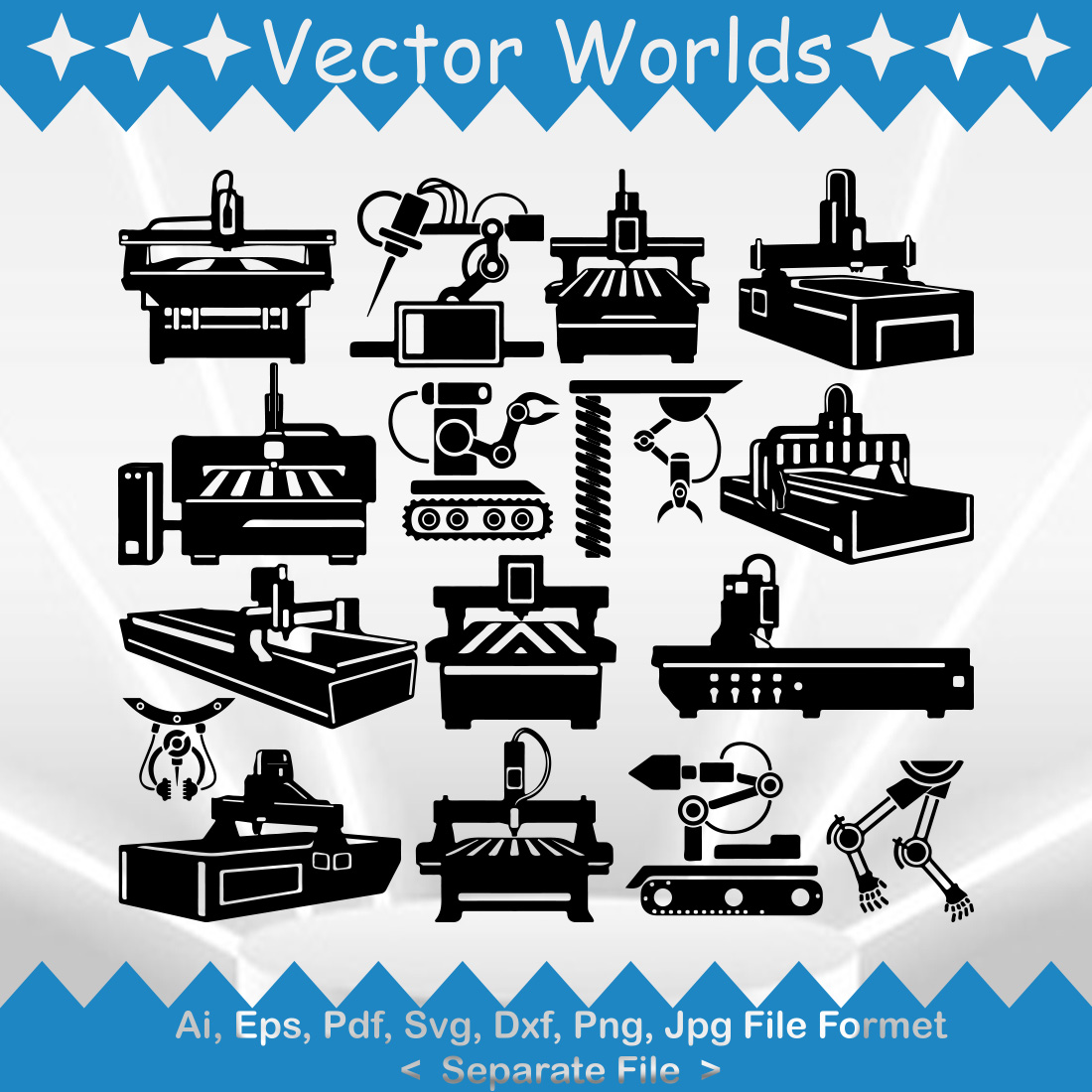 CNC Router Machine SVG Vector Design preview image.