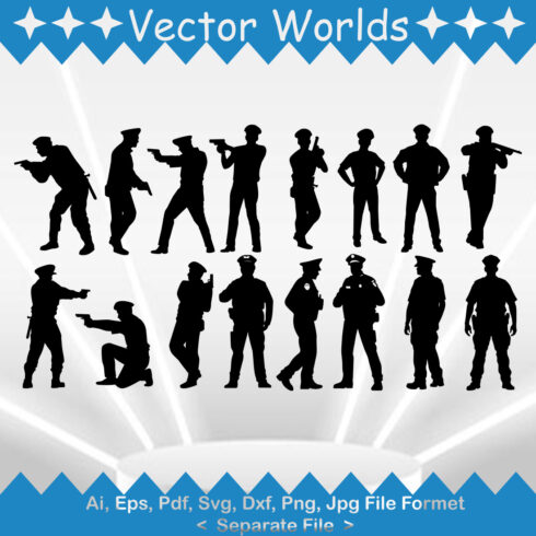 Man Police Officer SVG Vector Design cover image.