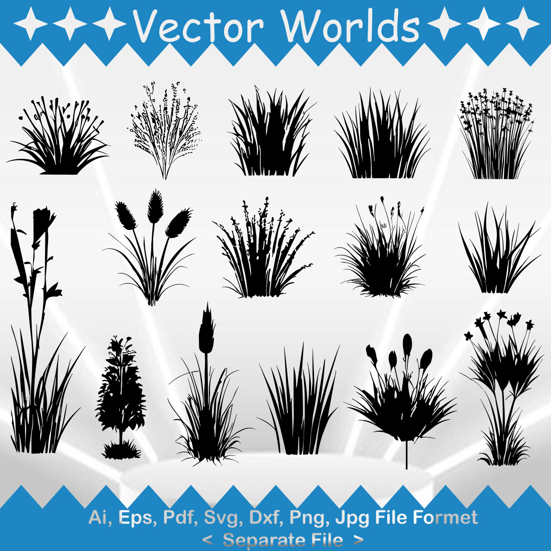 Dry Grass SVG Vector Design preview image.