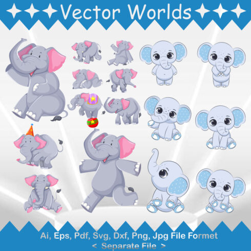 Elephant Doll SVG Vector Design cover image.