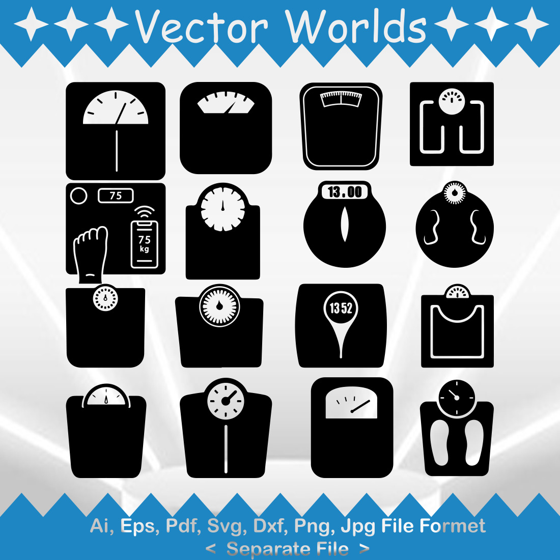 Body Weighing Scale SVG Vector Design cover image.