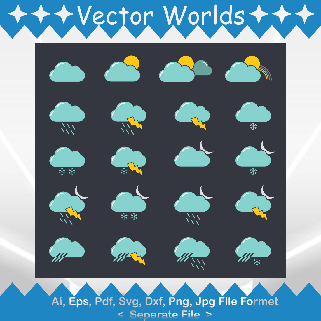 Weather Flat SVG Vector Design cover image.