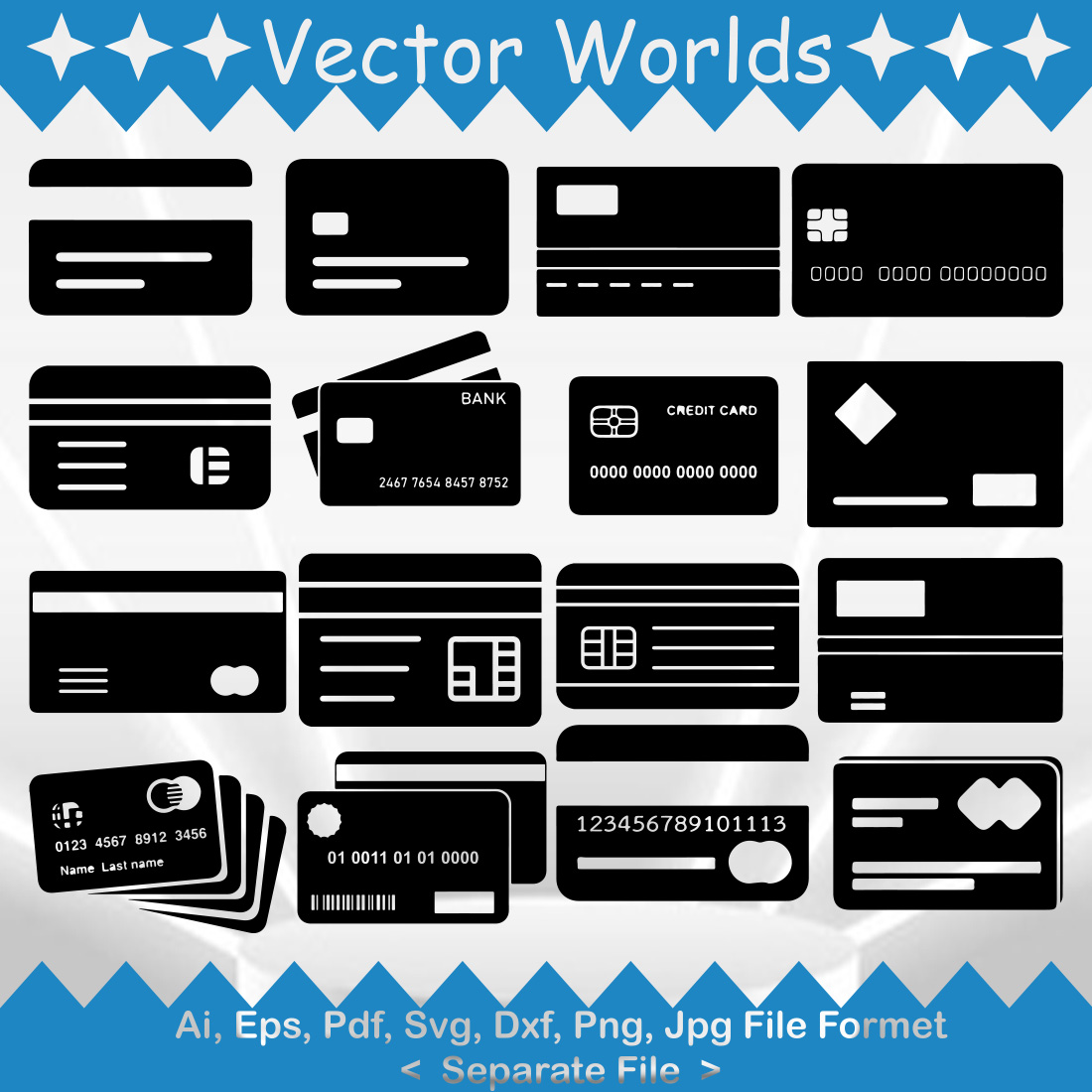 Credit Card SVG Vector Design preview image.
