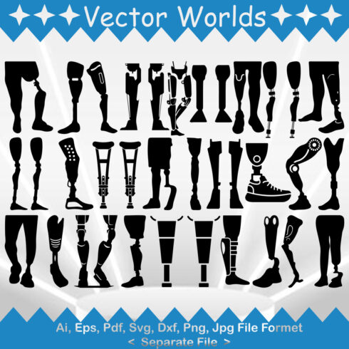 Prosthetic Leg SVG Vector Design cover image.