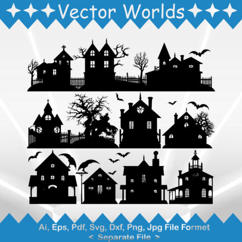 Scary House SVG Vector Design cover image.