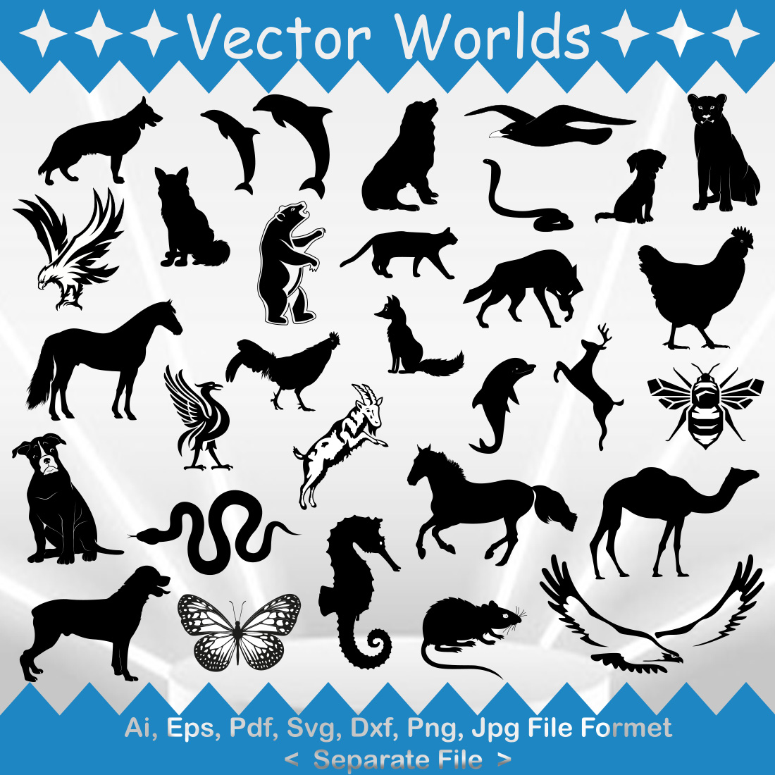 Animal Set SVG Vector Design preview image.