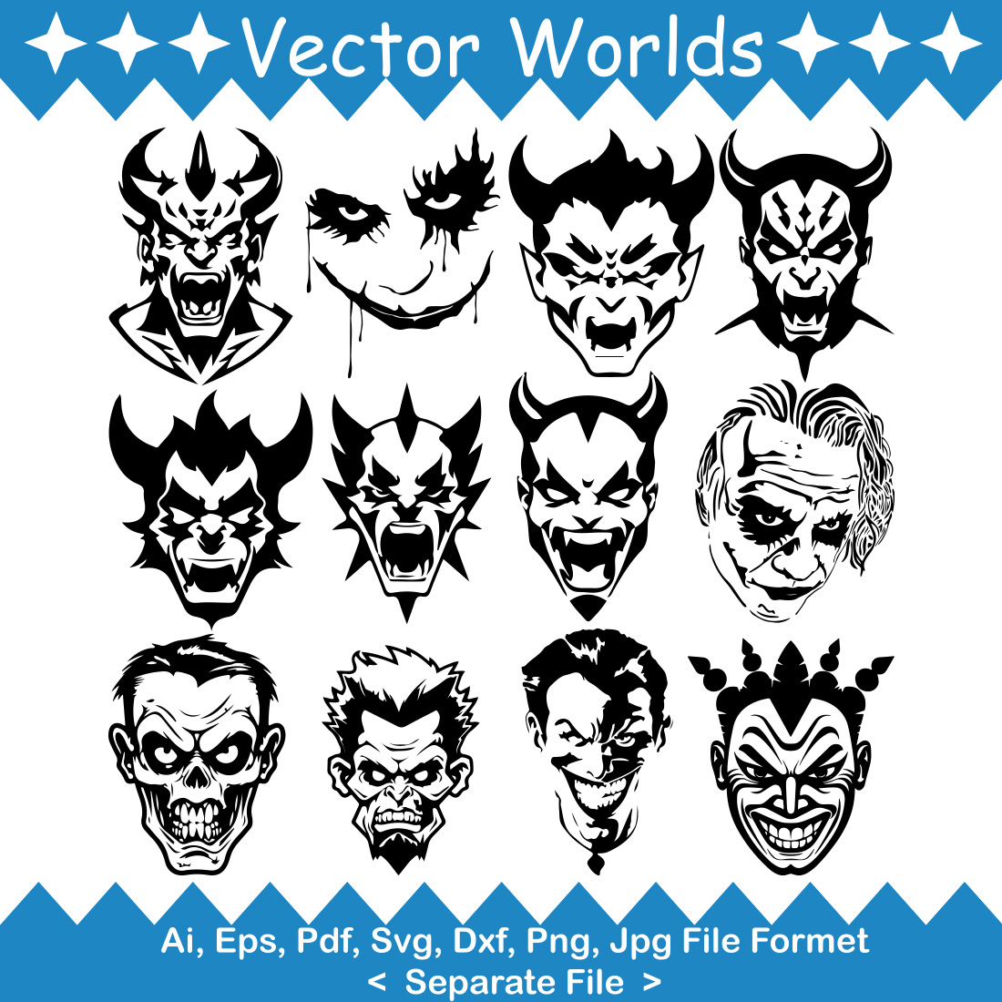 Jokar Mask SVG Vector Design preview image.