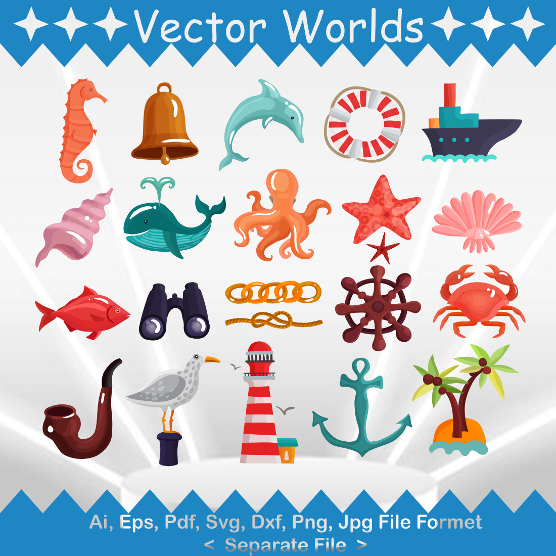 Nautical Icon SVG Vector Design cover image.