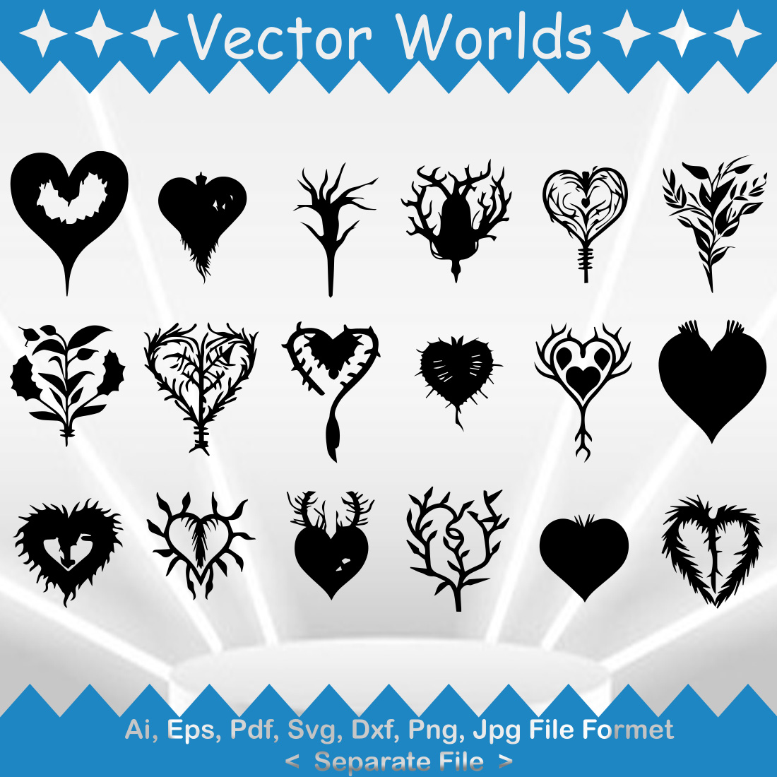 Love Hearts SVG Vector Design preview image.