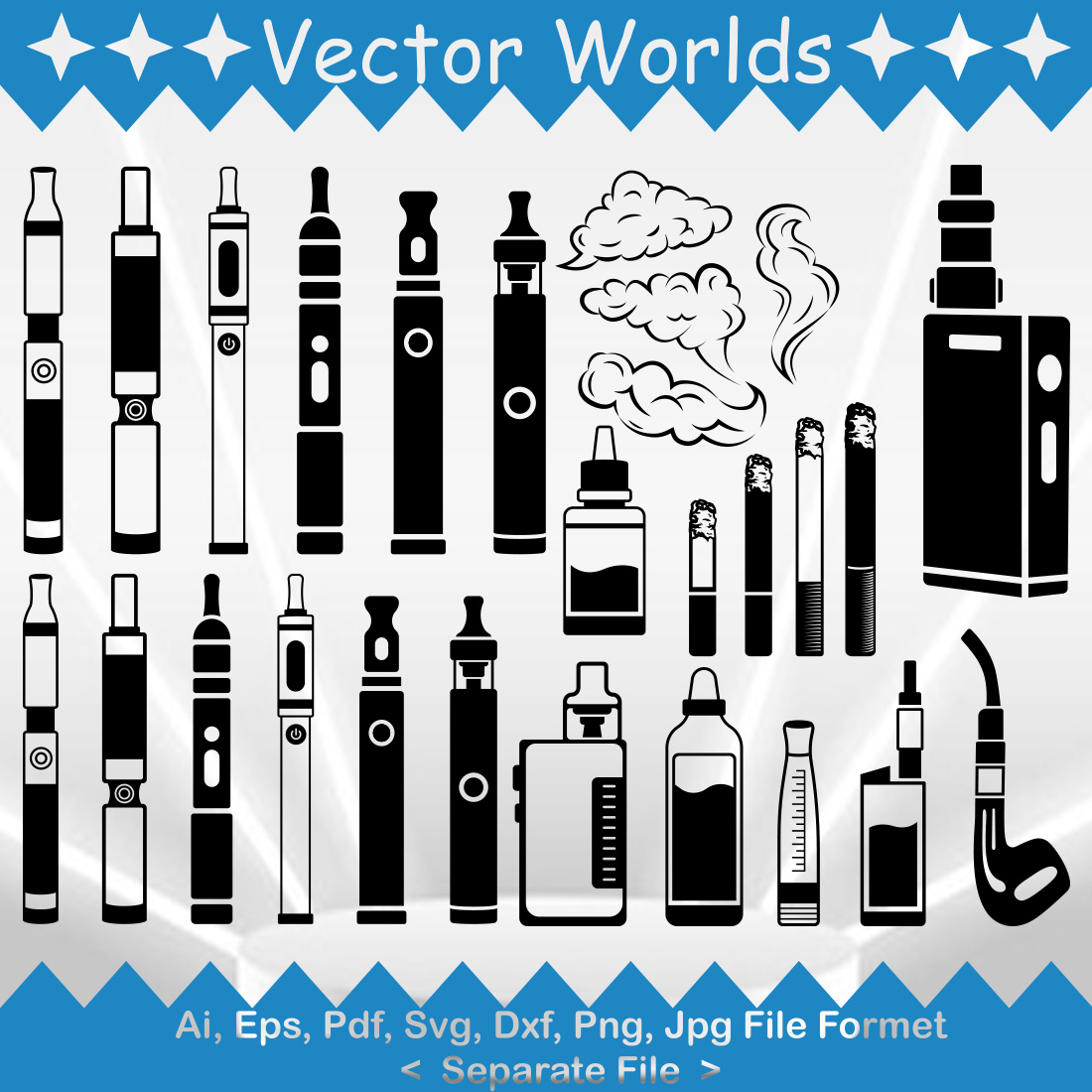 Electronic Cigarette SVG Vector Design preview image.