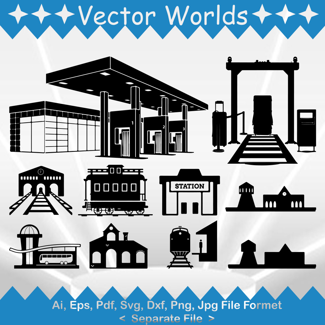 Station SVG Vector Design preview image.