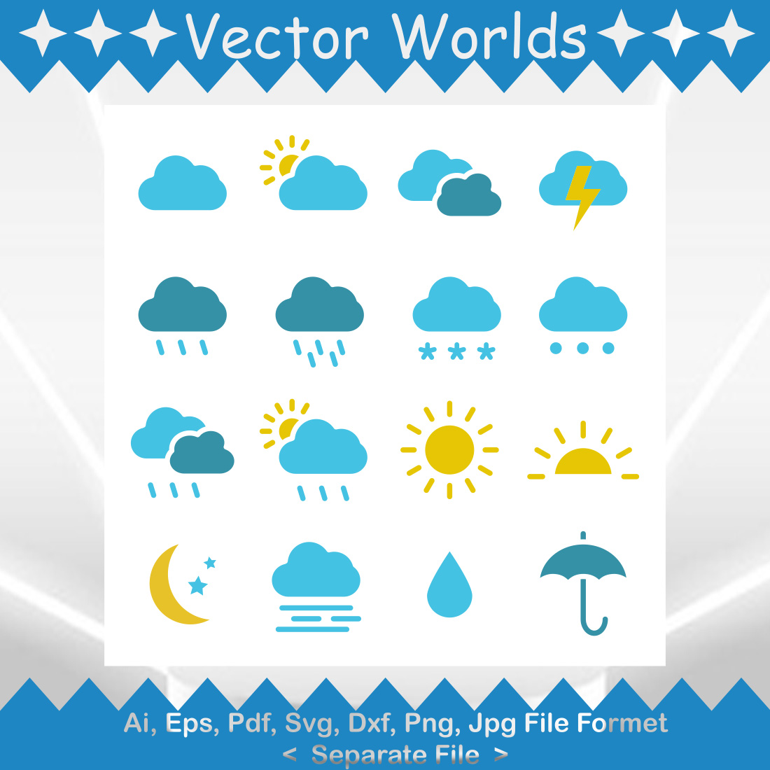 Weather Flat SVG Vector Design preview image.