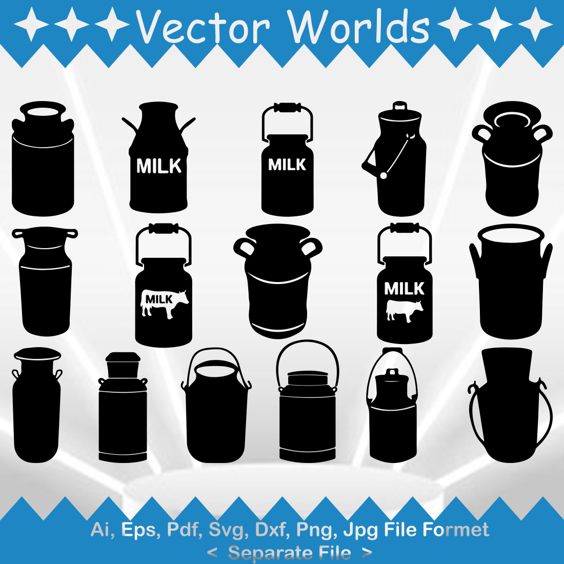 Milk Can SVG Vector Design preview image.