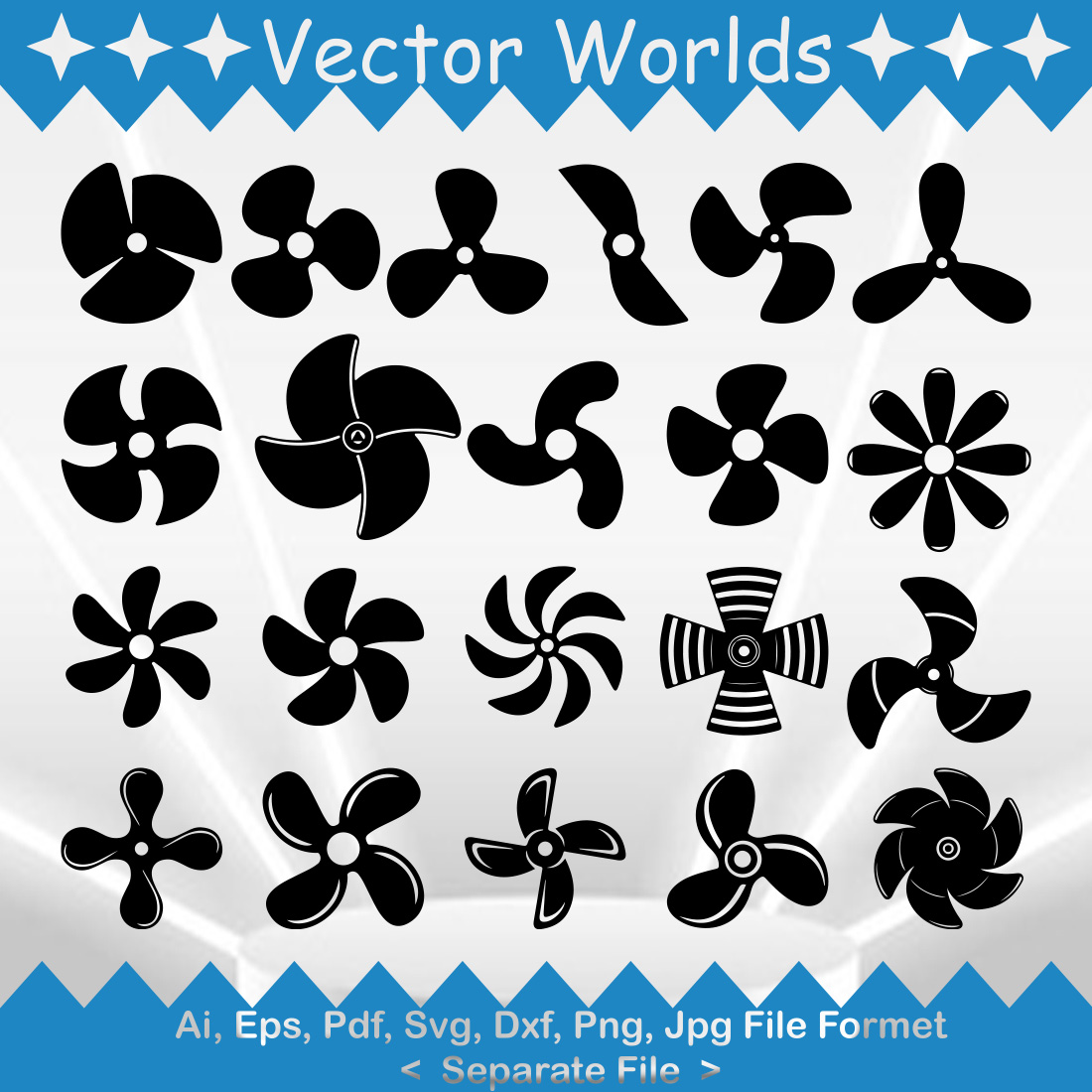 Propeller Ship SVG Vector Design preview image.