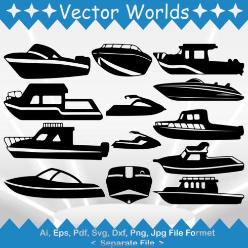 Speed Boat SVG Vector Design cover image.