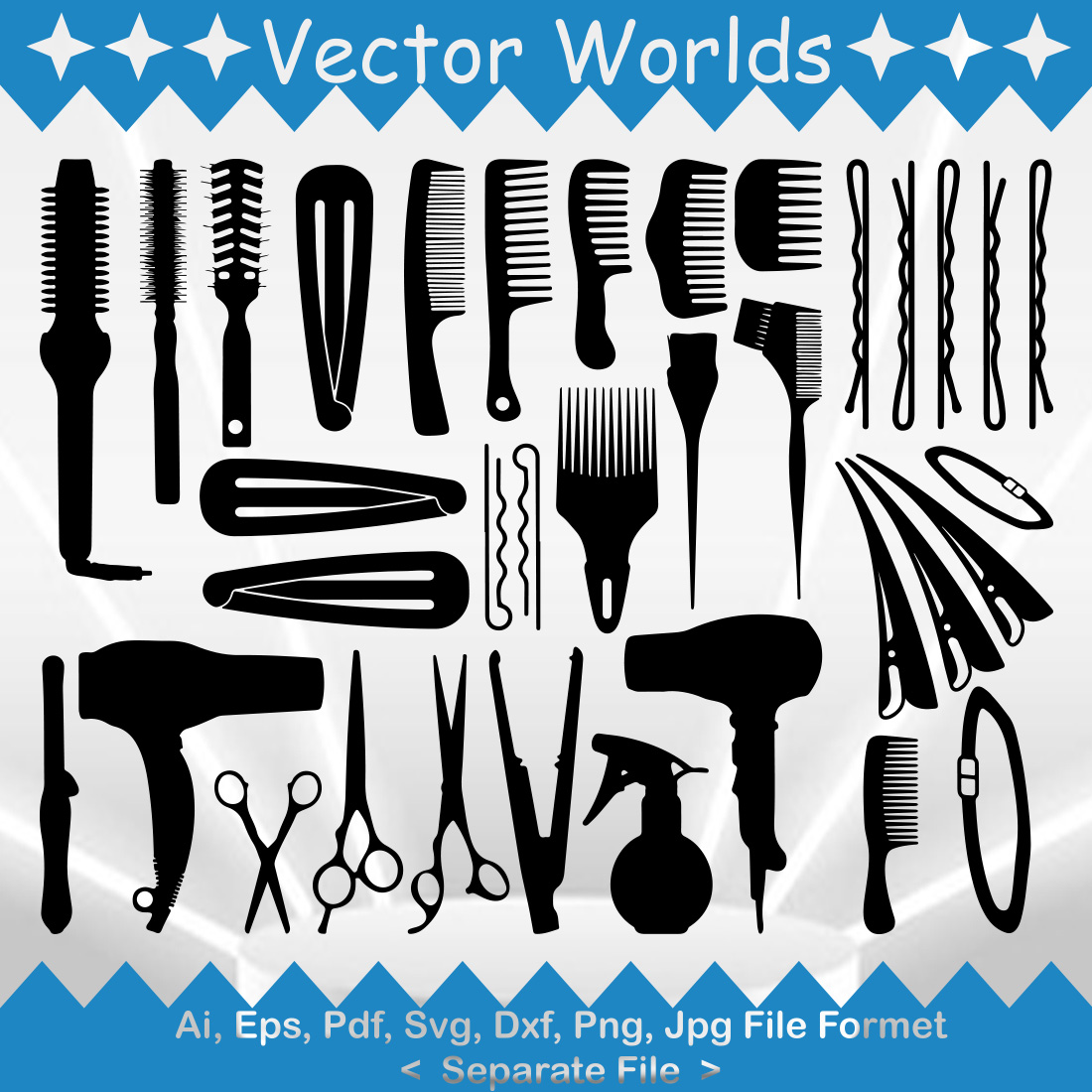 Hair Accessories SVG Vector Design preview image.