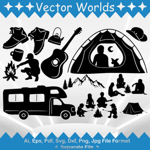 People Campfire SVG Vector Design cover image.