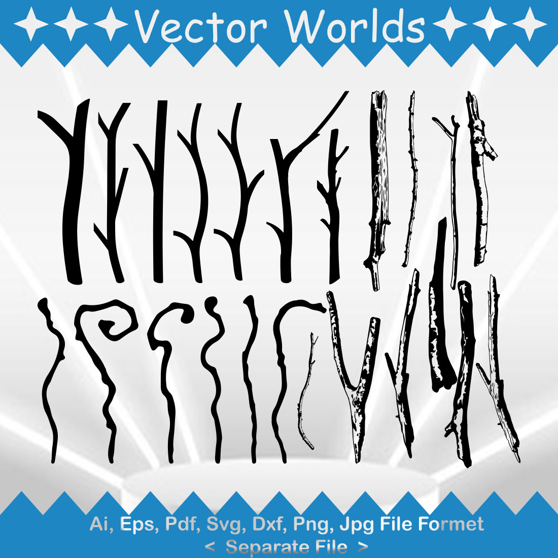 Wooden Stick SVG Vector Design preview image.