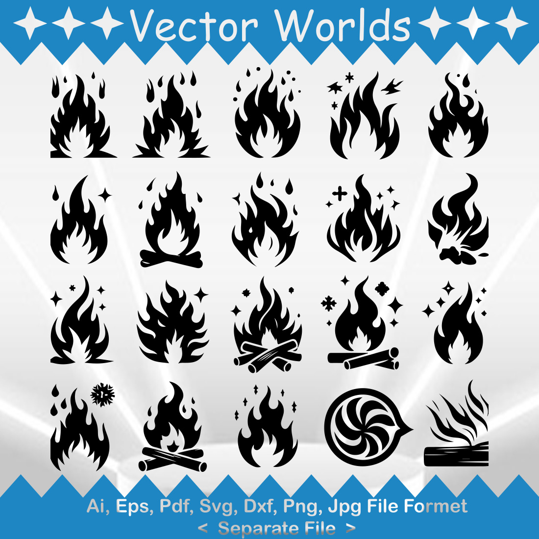 Fire SVG Vector Design preview image.