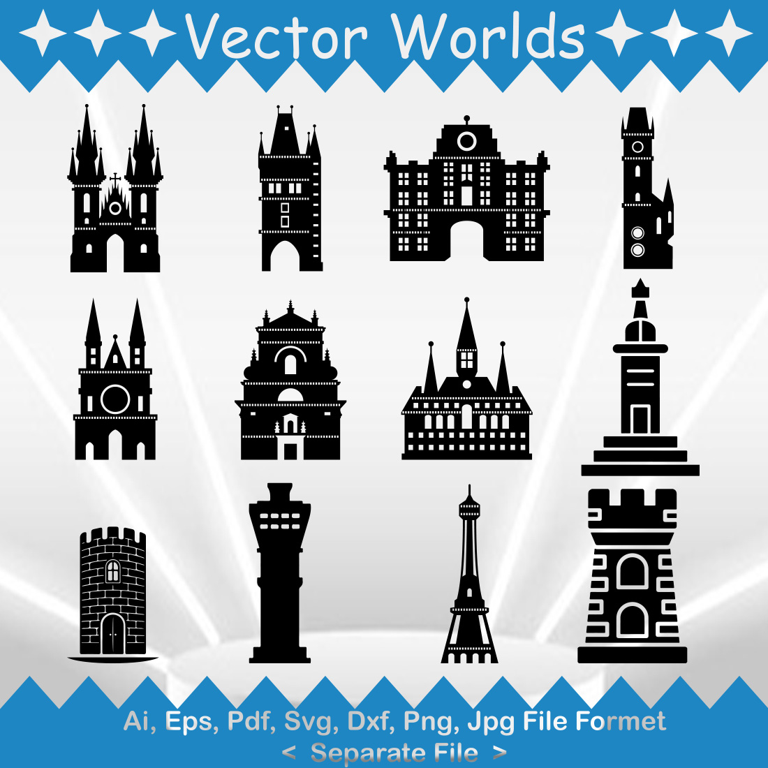 Tower SVG Vector Design preview image.