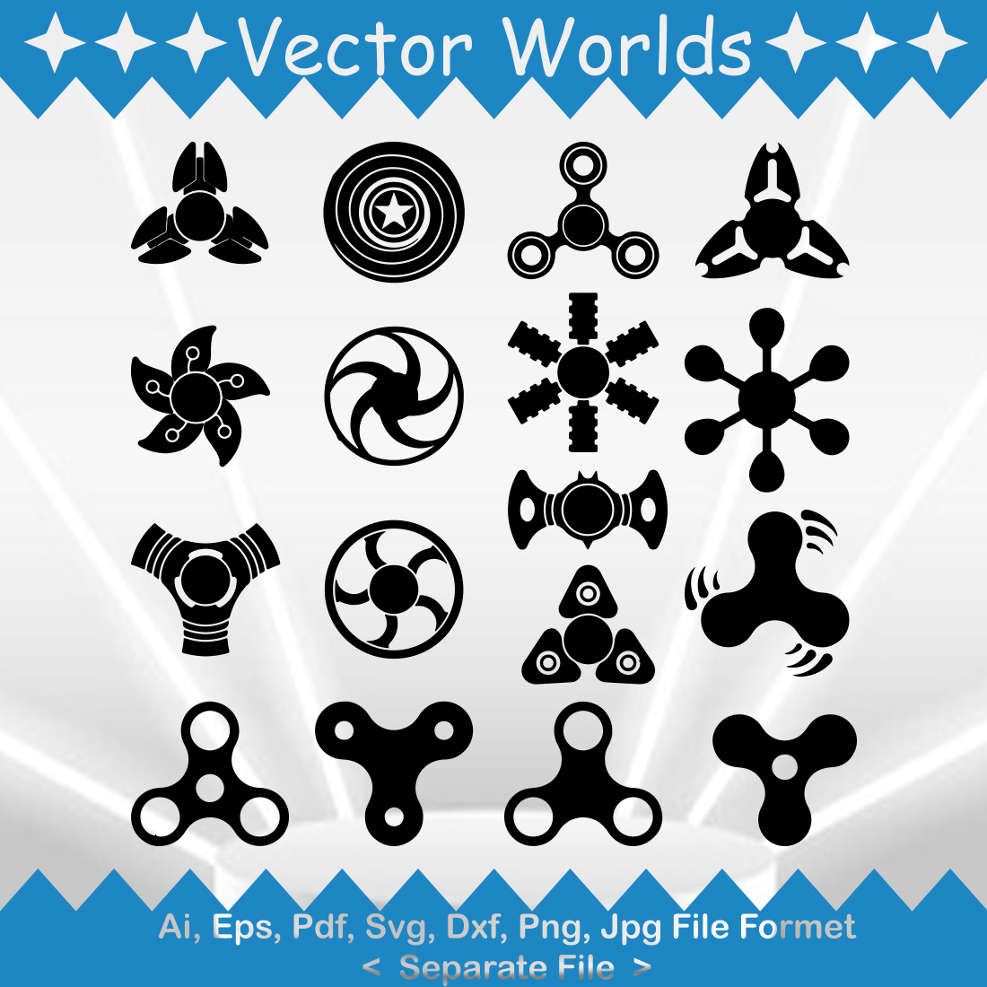 Spinners SVG Vector Design preview image.