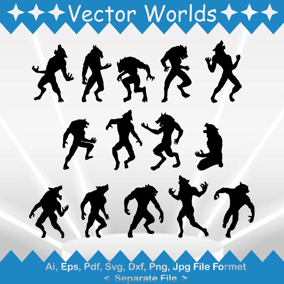 WereWolf SVG Vector Design preview image.