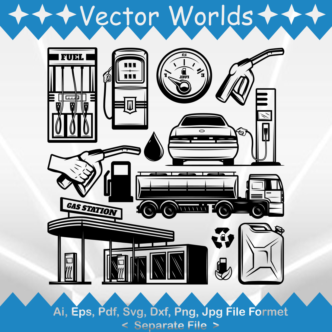 Petrol Station SVG Vector Design preview image.