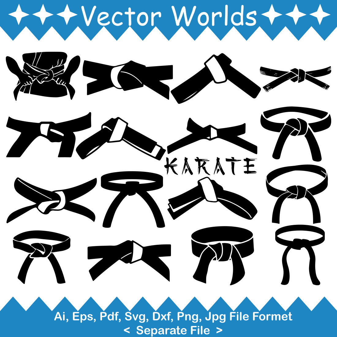 Karate Belt SVG Vector Design preview image.