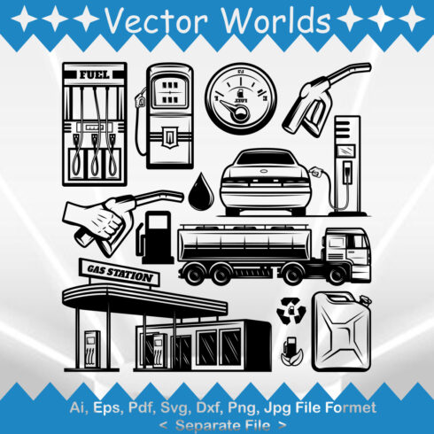 Petrol Station SVG Vector Design cover image.