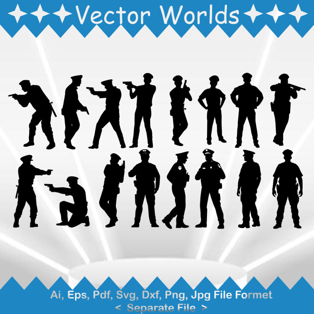 Man Police Officer SVG Vector Design - MasterBundles