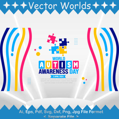 World Autism Awareness Day SVG Vector Design cover image.