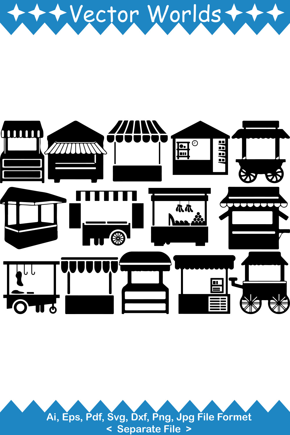 Market Stand SVG Vector Design pinterest preview image.