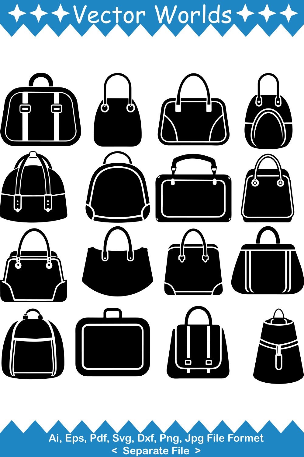 Bag SVG Vector Design pinterest preview image.