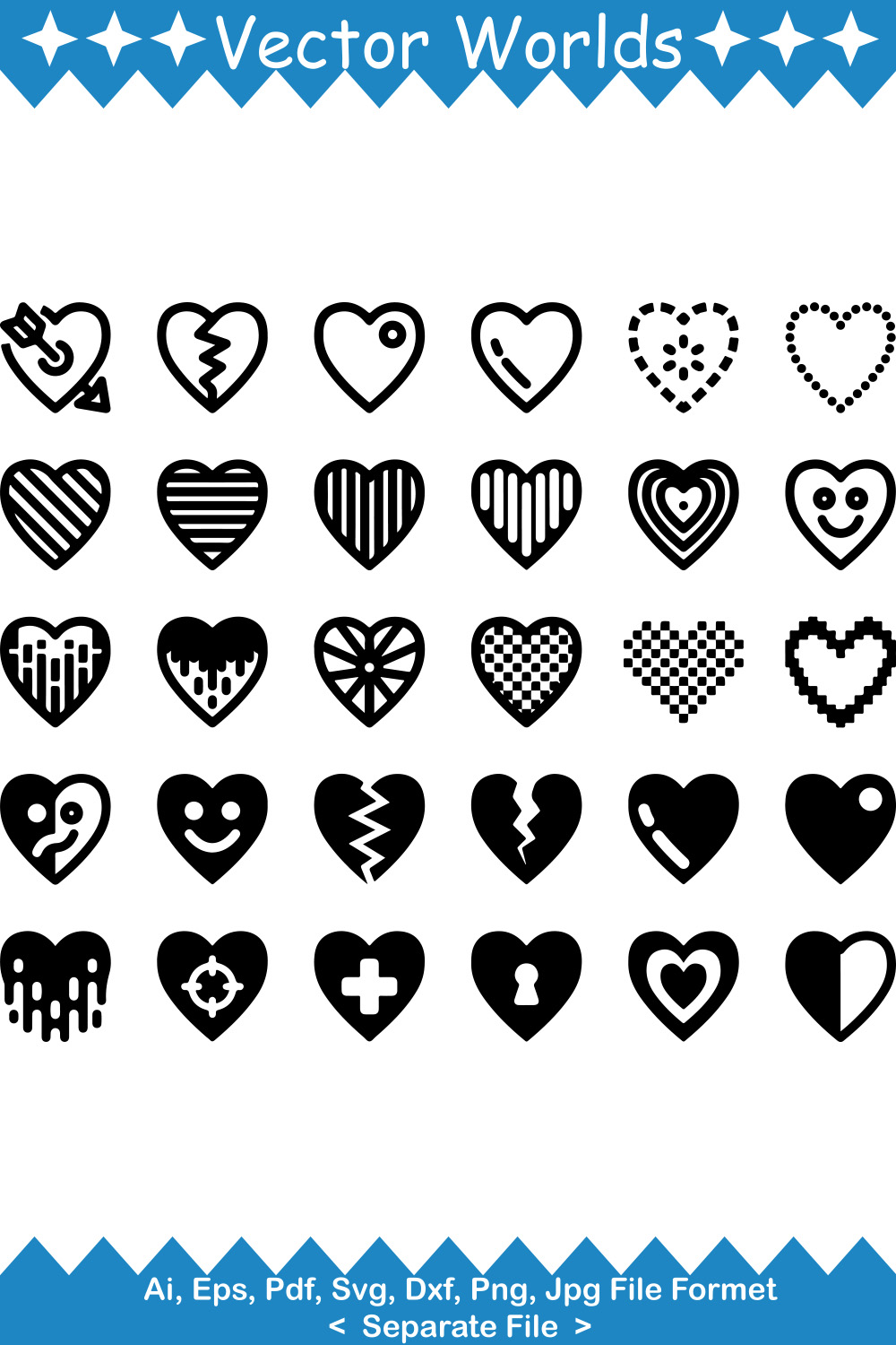 Love Icon SVG Vector Design pinterest preview image.