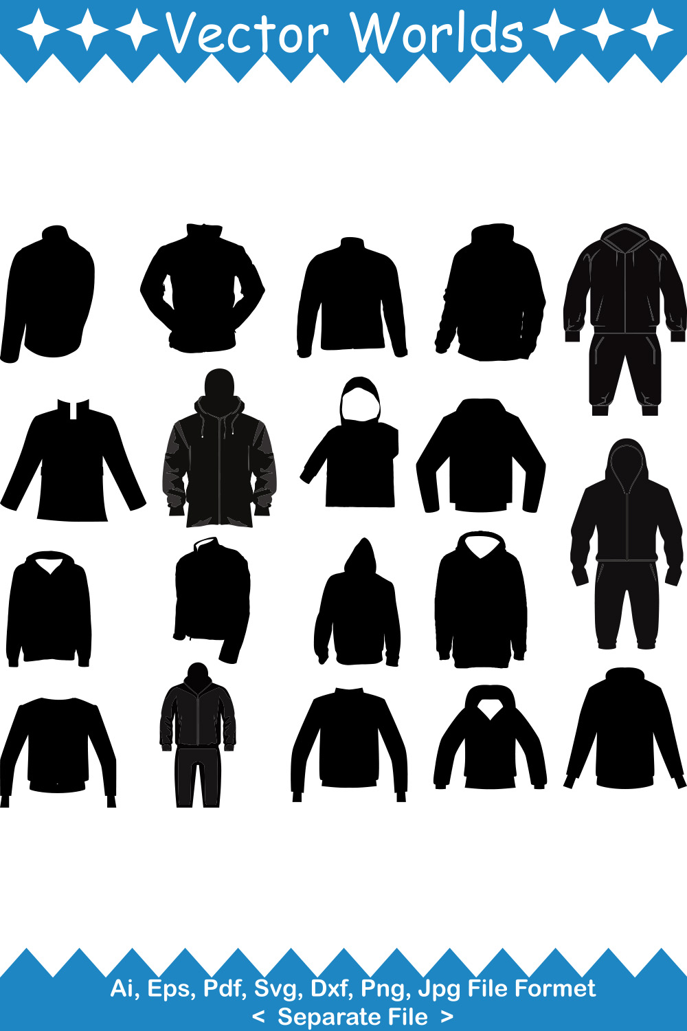 Jacket SVG Vector Design pinterest preview image.