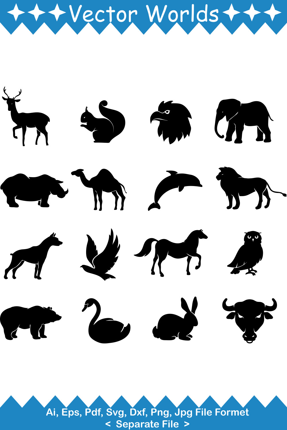 Wild Animal SVG Vector Design pinterest preview image.