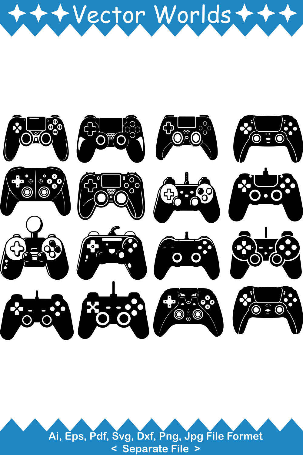 Game Controller SVG Vector Design pinterest preview image.