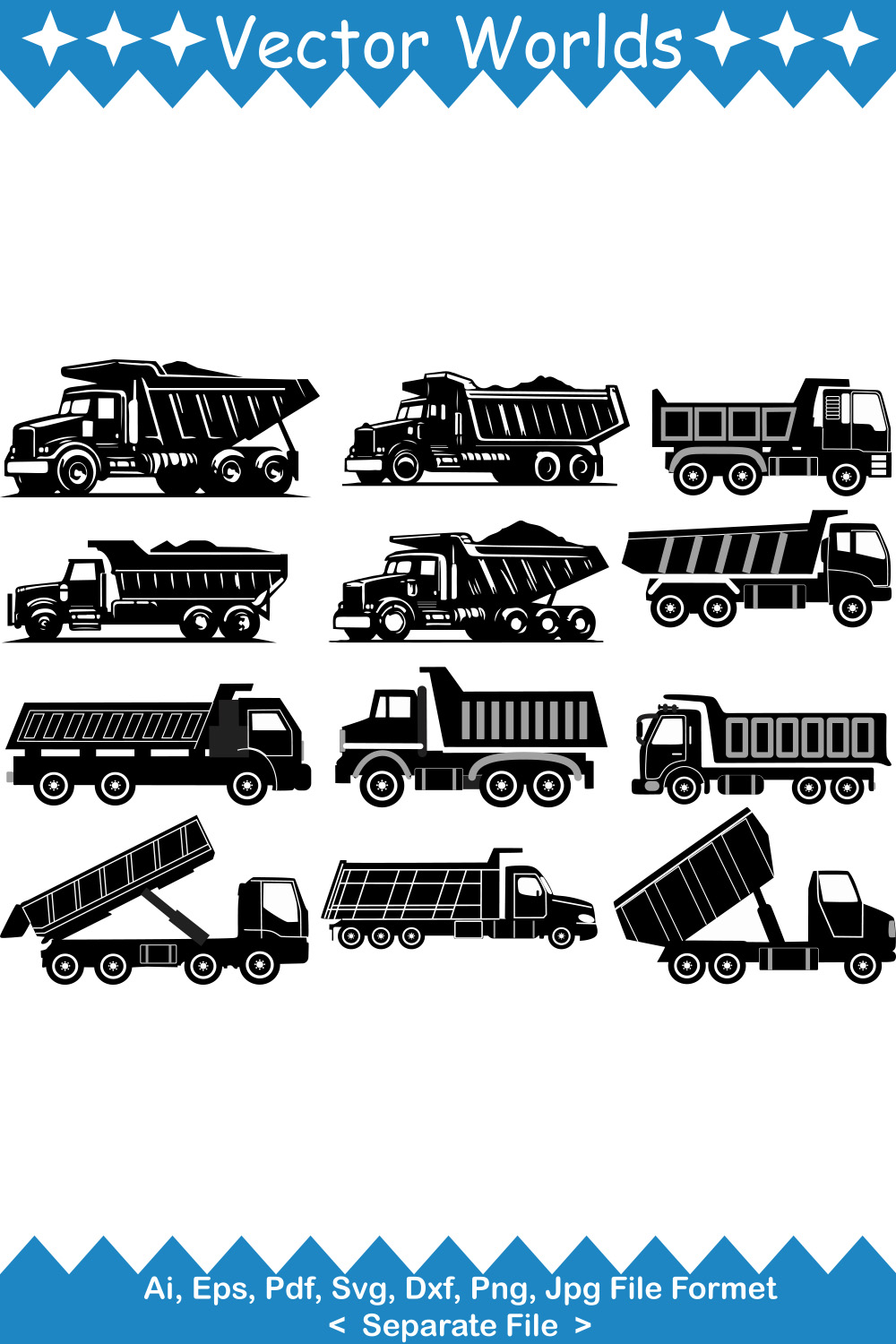 Building Trucks SVG Vector Design pinterest preview image.