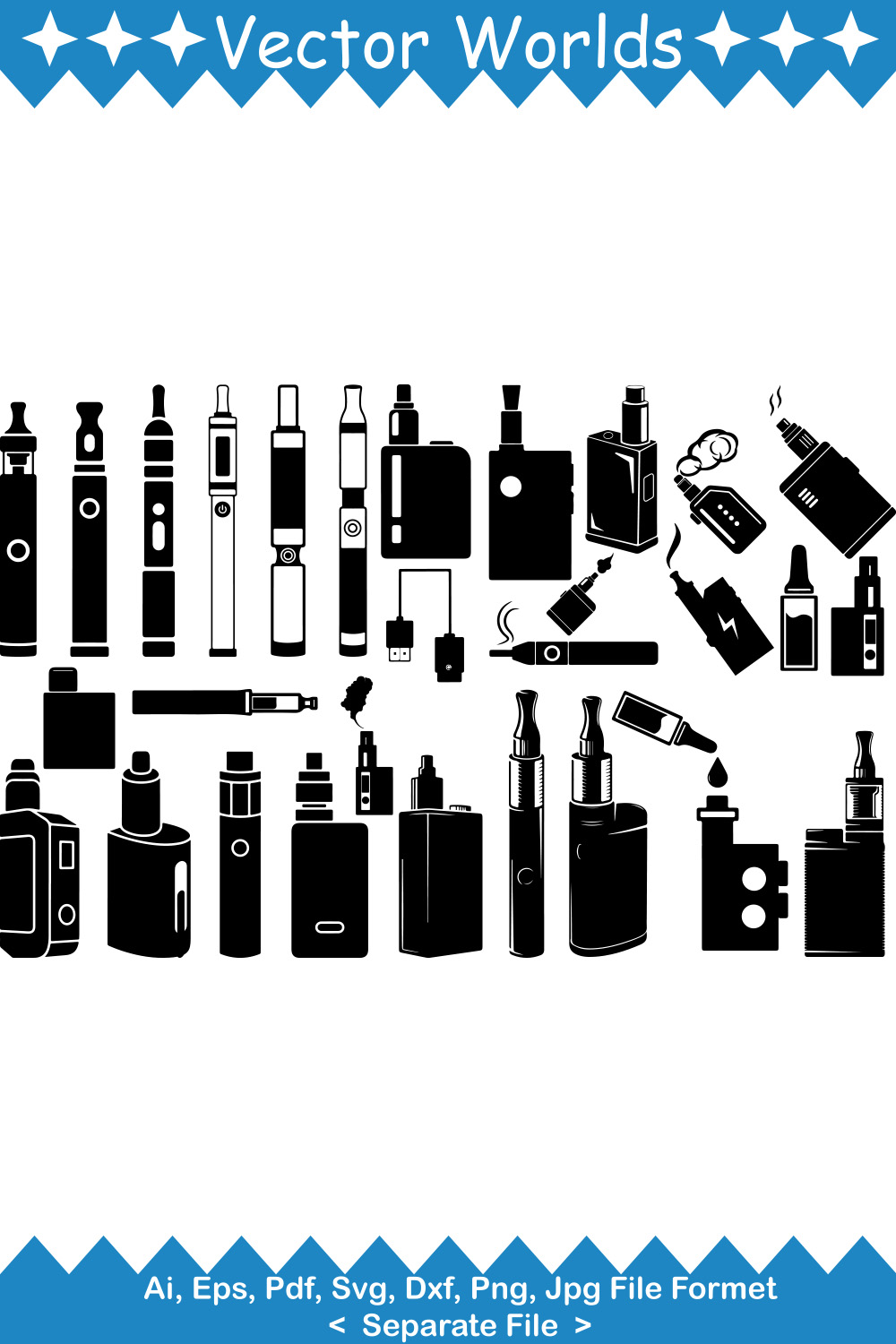 Vape SVG Vector Design pinterest preview image.