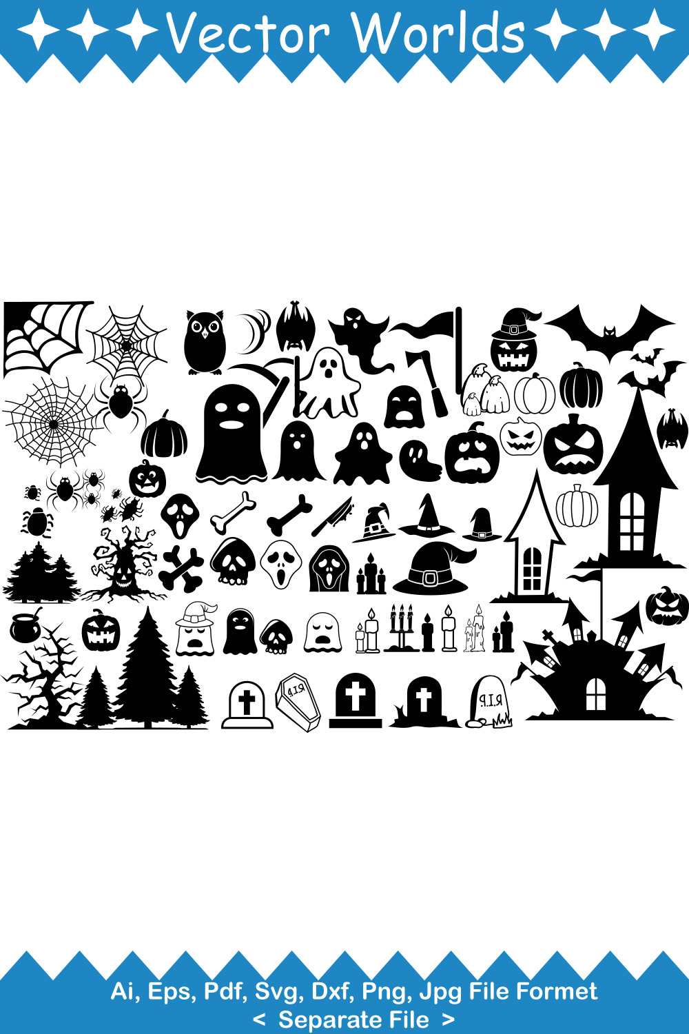 Spooky SVG Vector Design pinterest preview image.