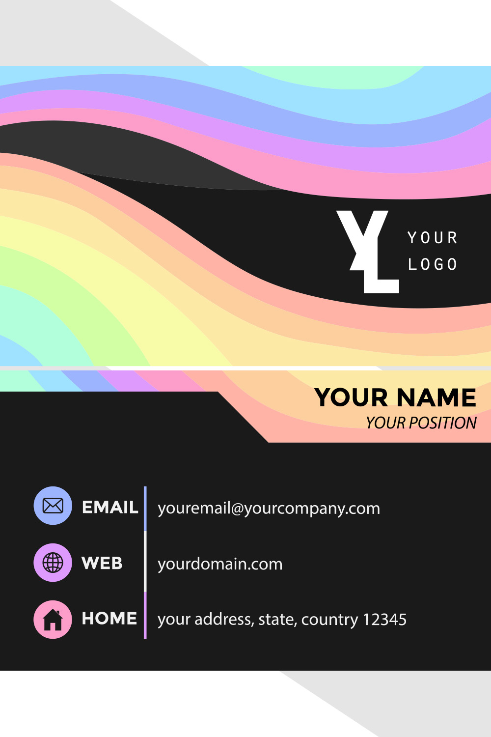 Modern Unique Business Card Design pinterest preview image.