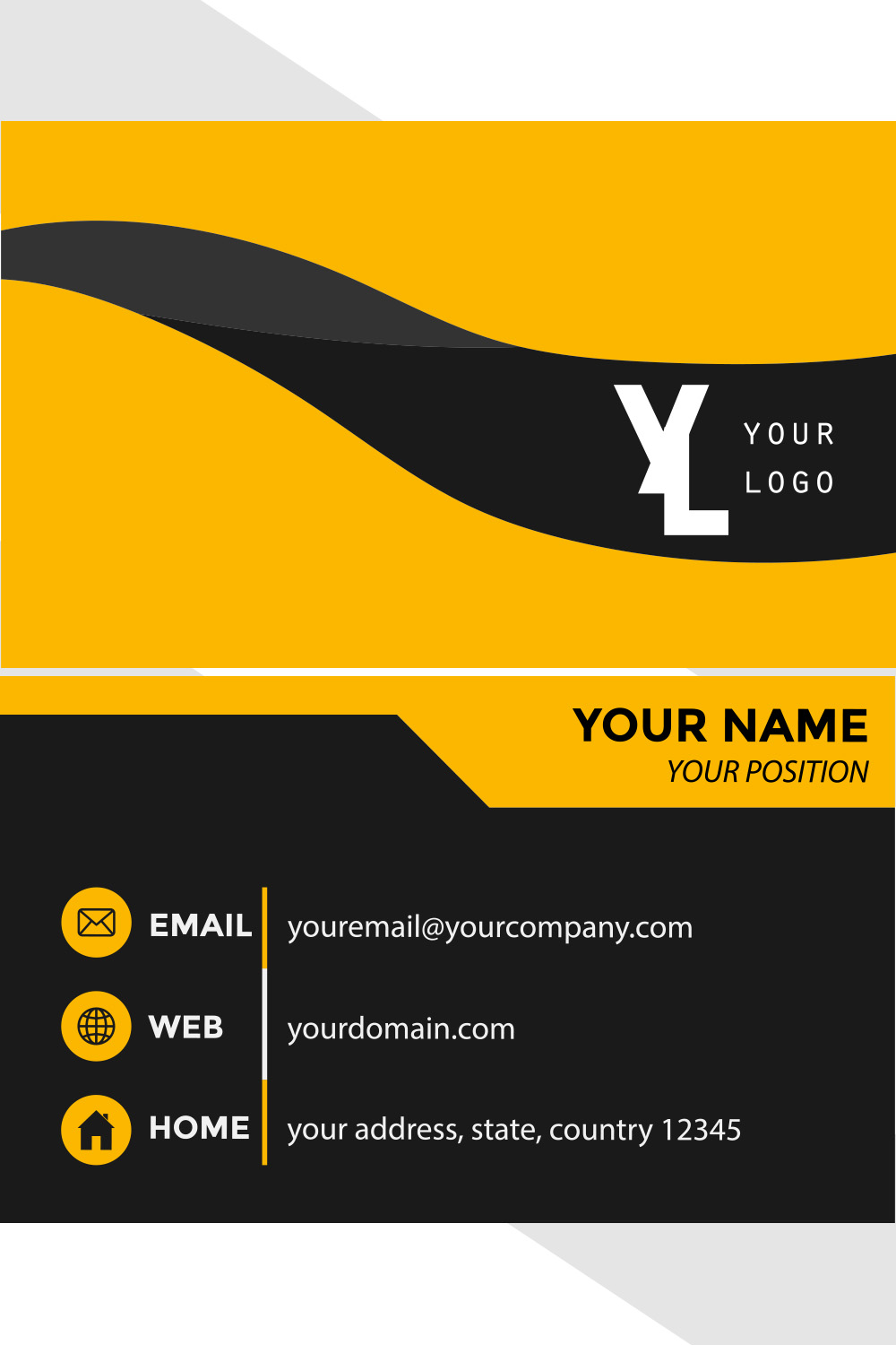 Modern Unique Business Card Design pinterest preview image.