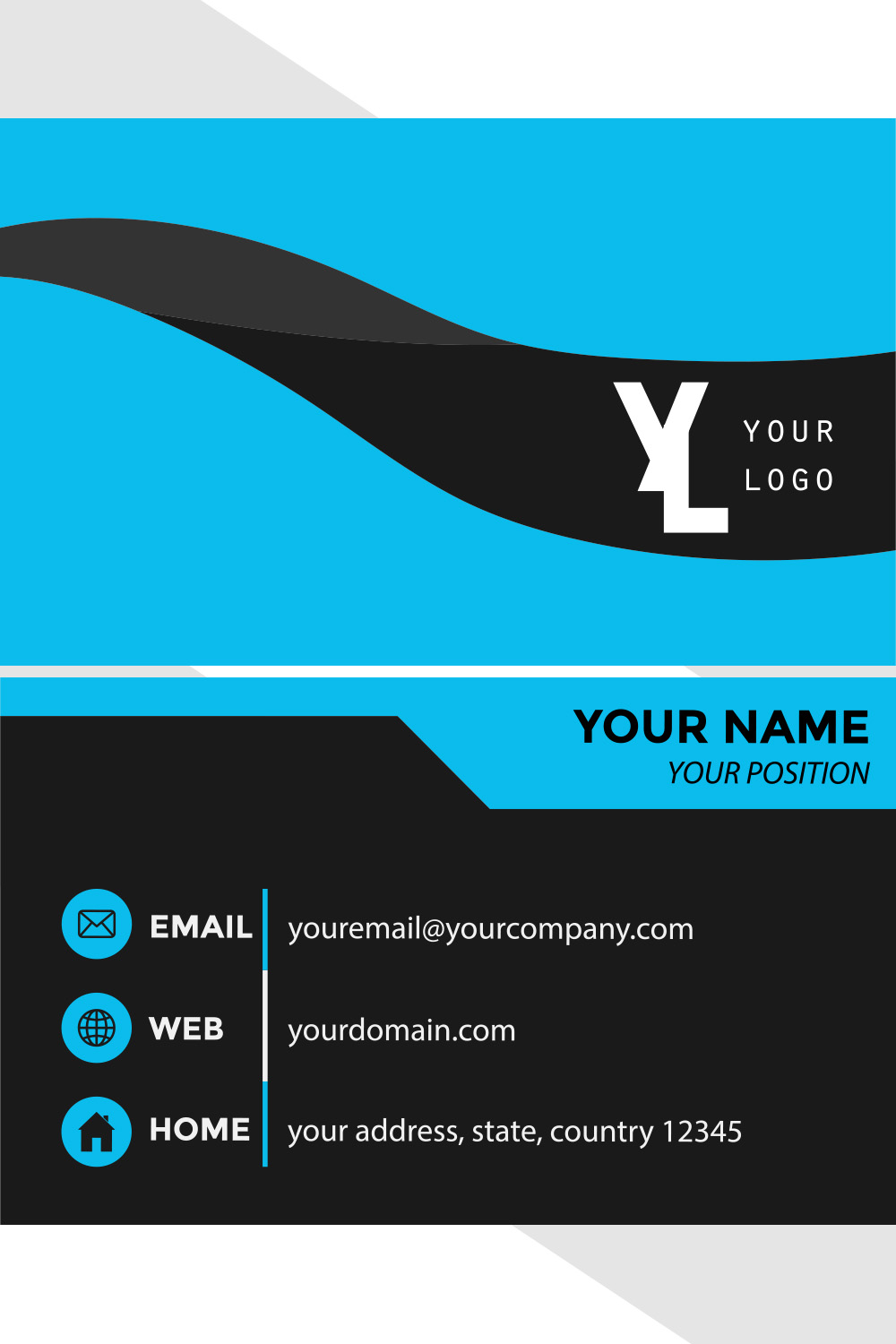 Modern Unique Business Card Design pinterest preview image.