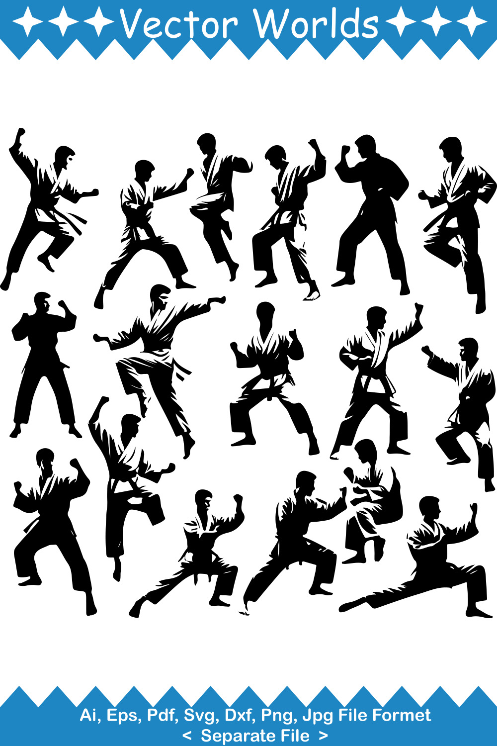 Karate Hit SVG Vector Design pinterest preview image.