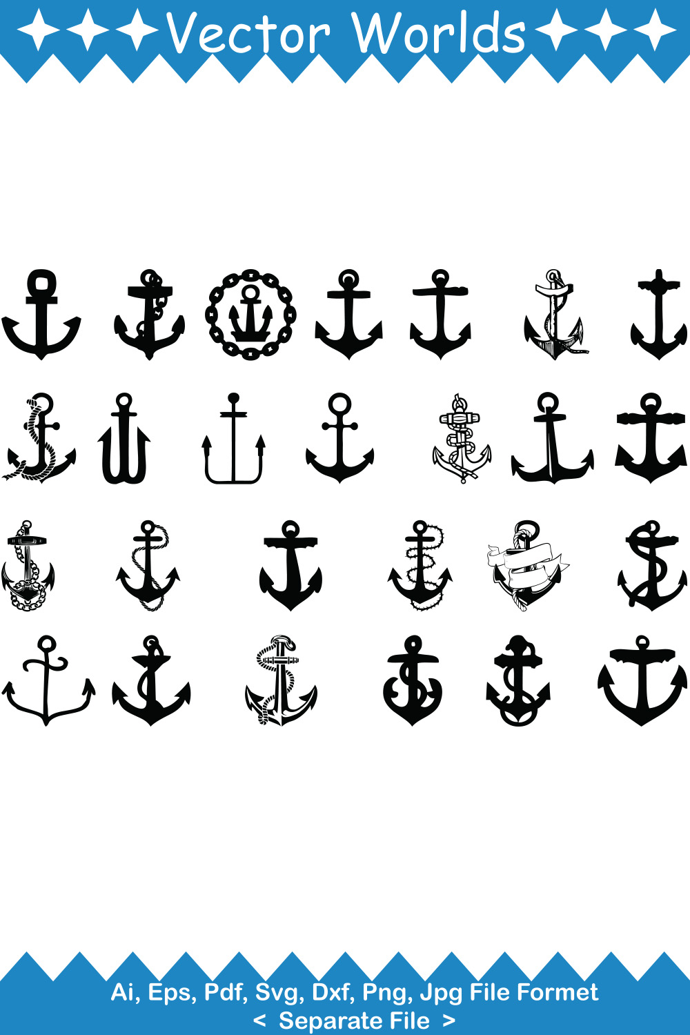 Anchor SVG Vector Design pinterest preview image.