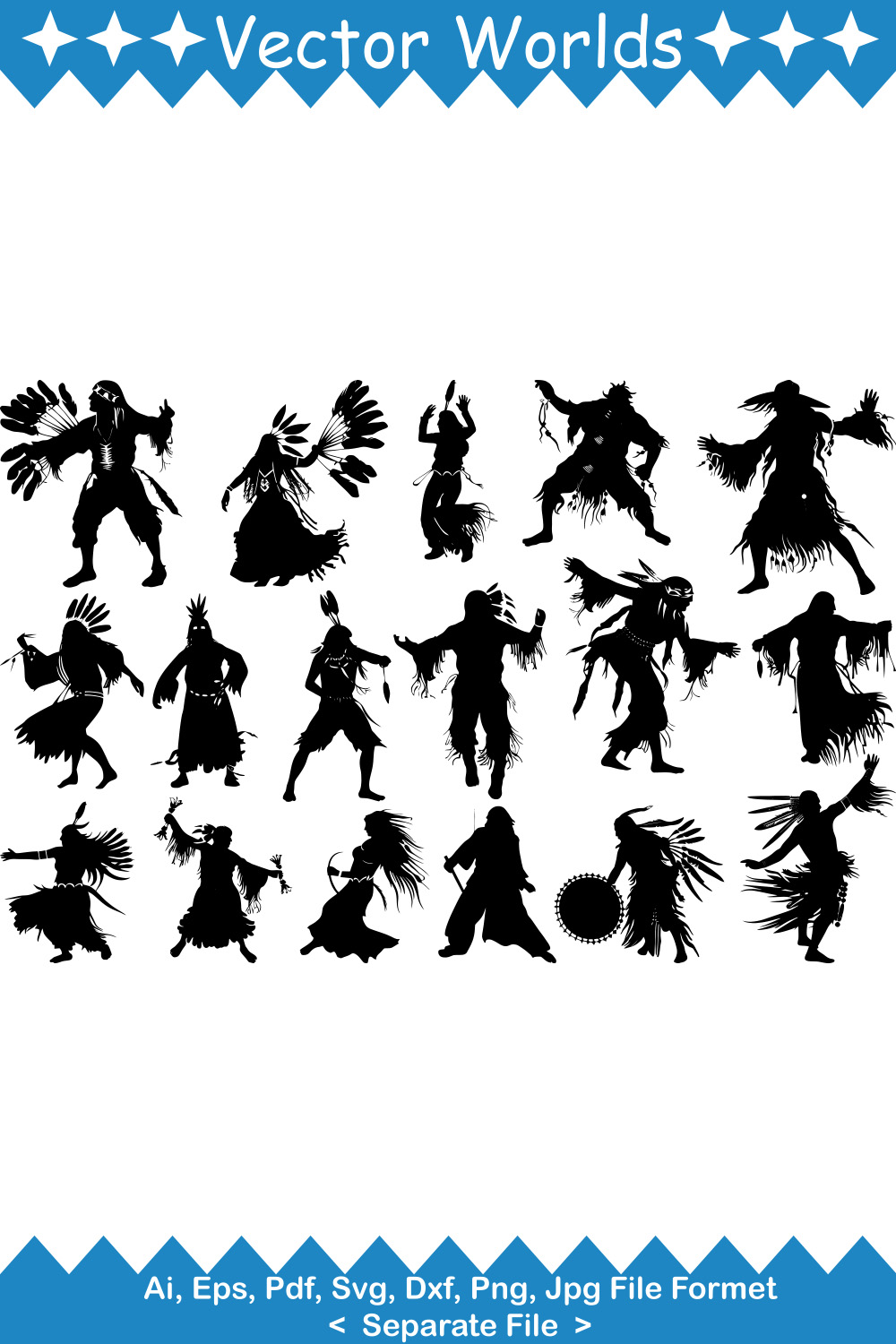 Native Dances SVG Vector Design pinterest preview image.