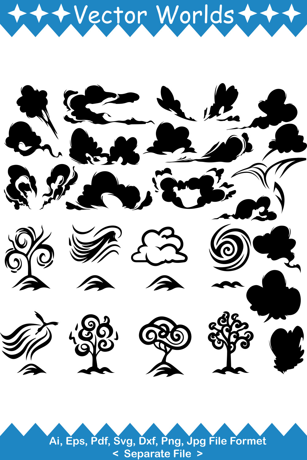 The Wind SVG Vector Design pinterest preview image.