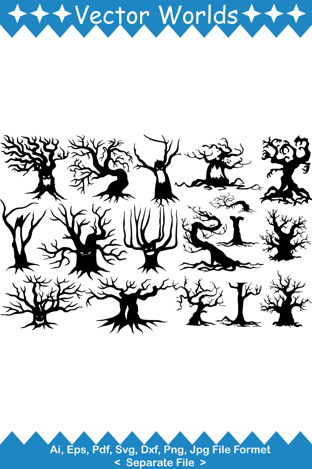 Spooky Roots SVG Vector Design pinterest preview image.